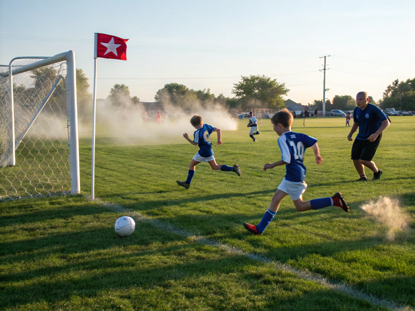 Intense moment during a local championship match