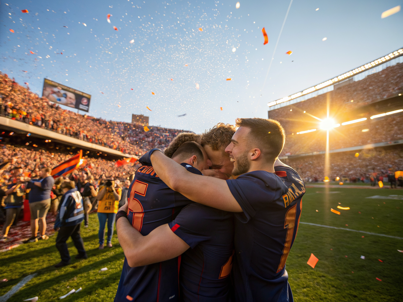 Team celebrating a hard-fought victory together